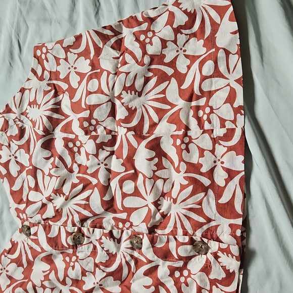 Marine Layer Coral and White Floral Tank Top, Size L - Picture 5 of 10
